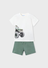 Mayoral Boy Shorts and T-shirt Set- Green