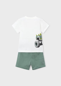 Mayoral Boy Shorts and T-shirt Set- Green