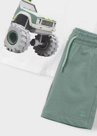 Mayoral Boy Shorts and T-shirt Set- Green