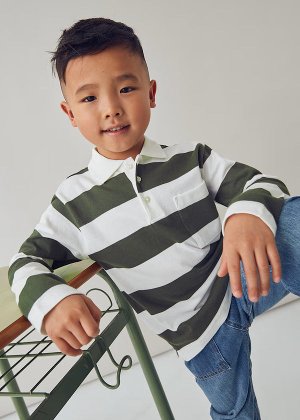 Mayoral Boy Striped Polo Shirt