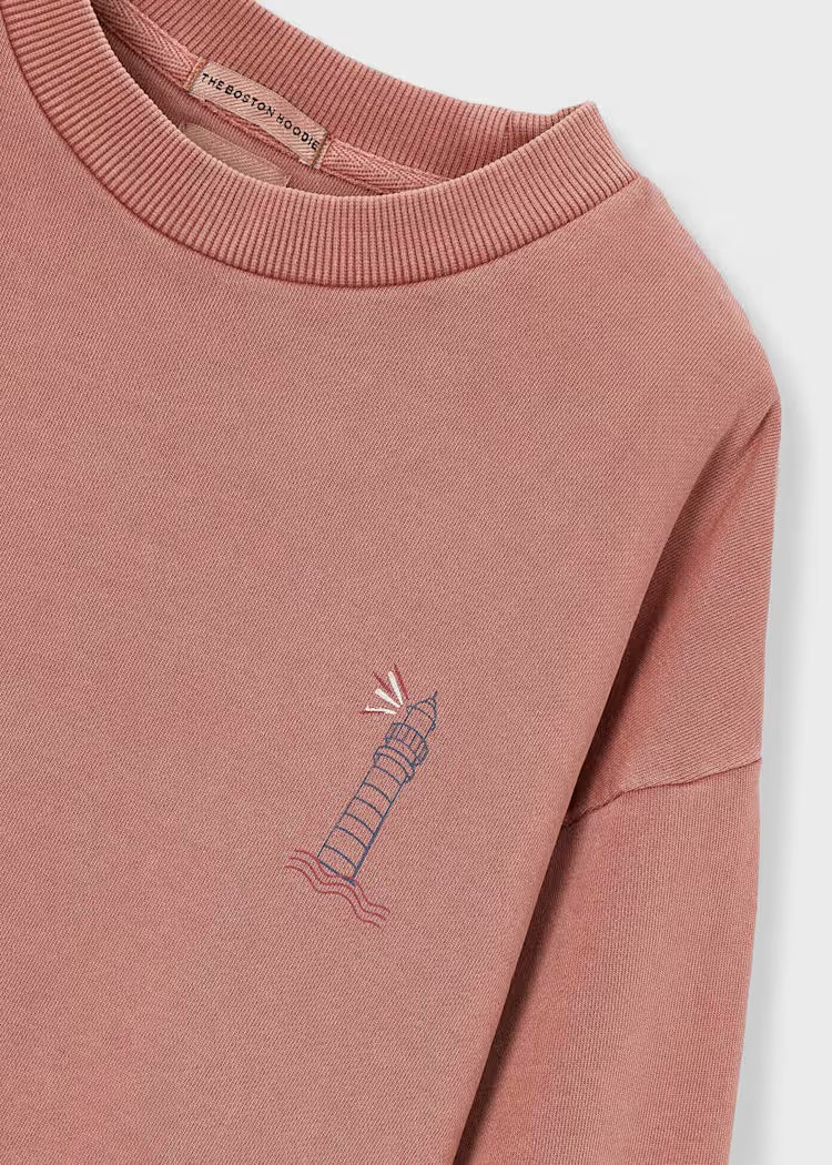 Mayoral Boy Sweatshirt Graphic Boston Kids- Red