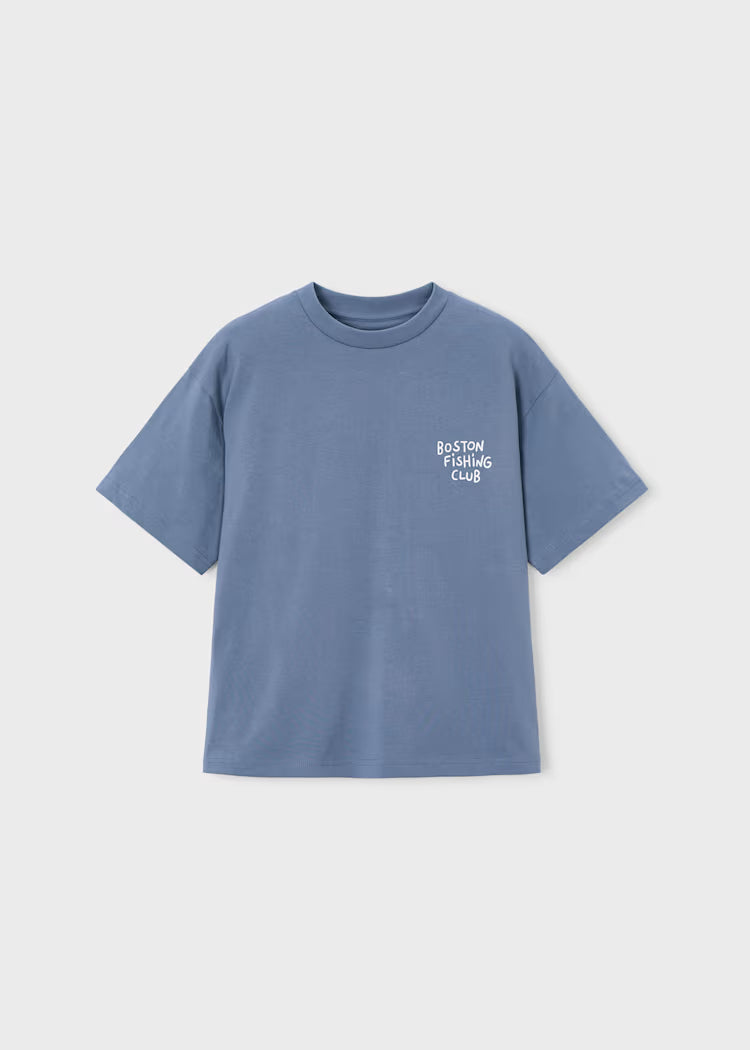 Mayoral Boy T-shirt Fish Graphic Boston Kids- Boston Fishing Club Blue