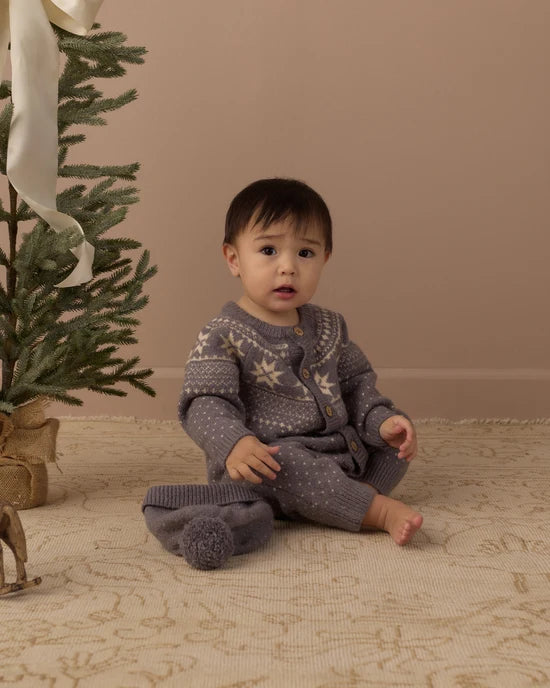 Rylee + Cru Fair Isle Romper- Slate