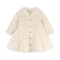 Viverano Organics - Phoebe Pointelle Knit Sweater Baby Dress (Organic Cotton)