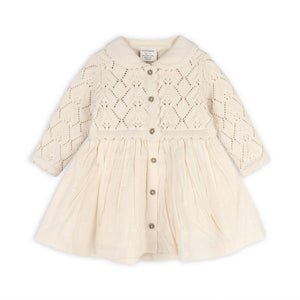 Viverano Organics - Phoebe Pointelle Knit Sweater Baby Dress (Organic Cotton)