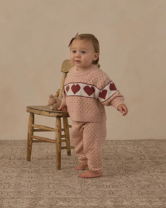 Rylee + Cru Knit Pant Brick Birds Eye