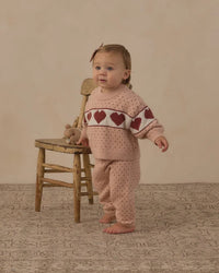 Rylee + Cru Knit Pant Brick Birds Eye