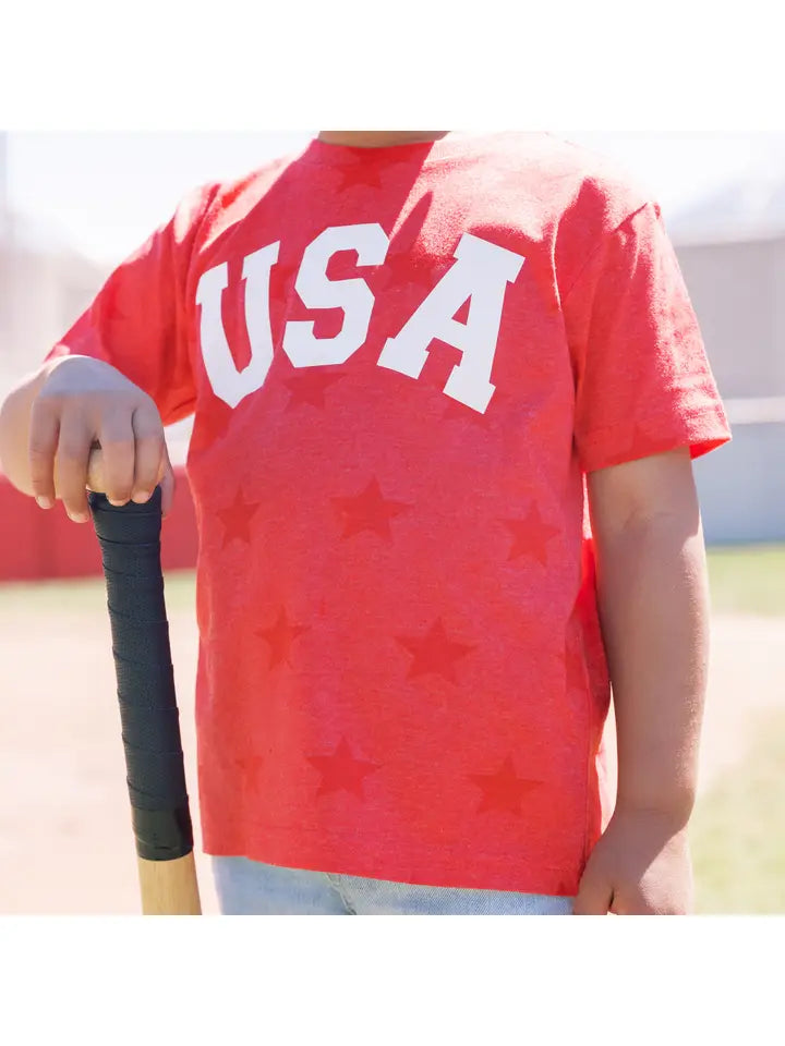 Benny & Ray USA Stars Print Toddler and Youth 4th of July Shirt