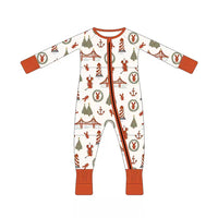 With Love From East Coast Christmas Bamboo Pajamas- Zippy One Piece