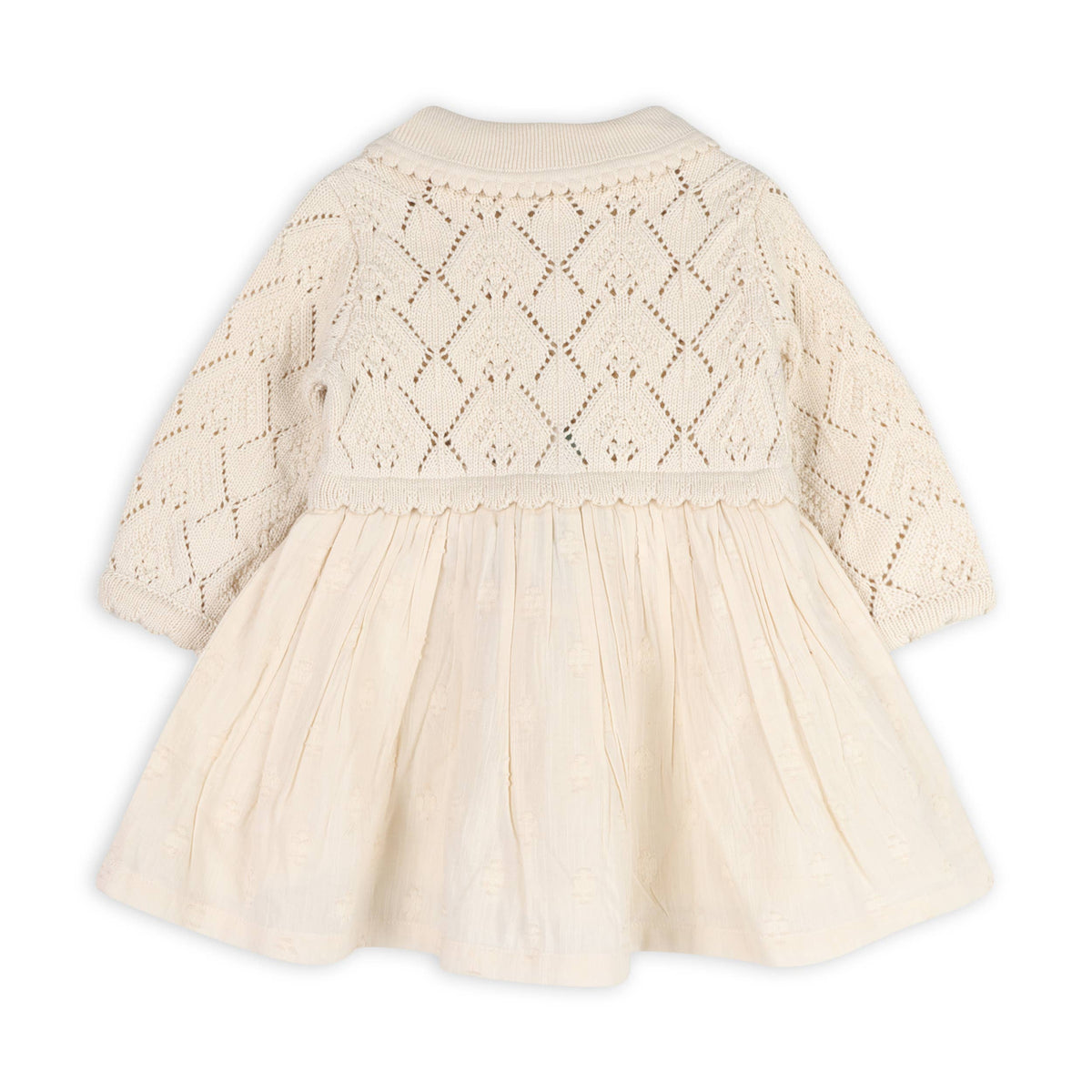 Viverano Organics - Phoebe Pointelle Knit Sweater Baby Dress (Organic Cotton)
