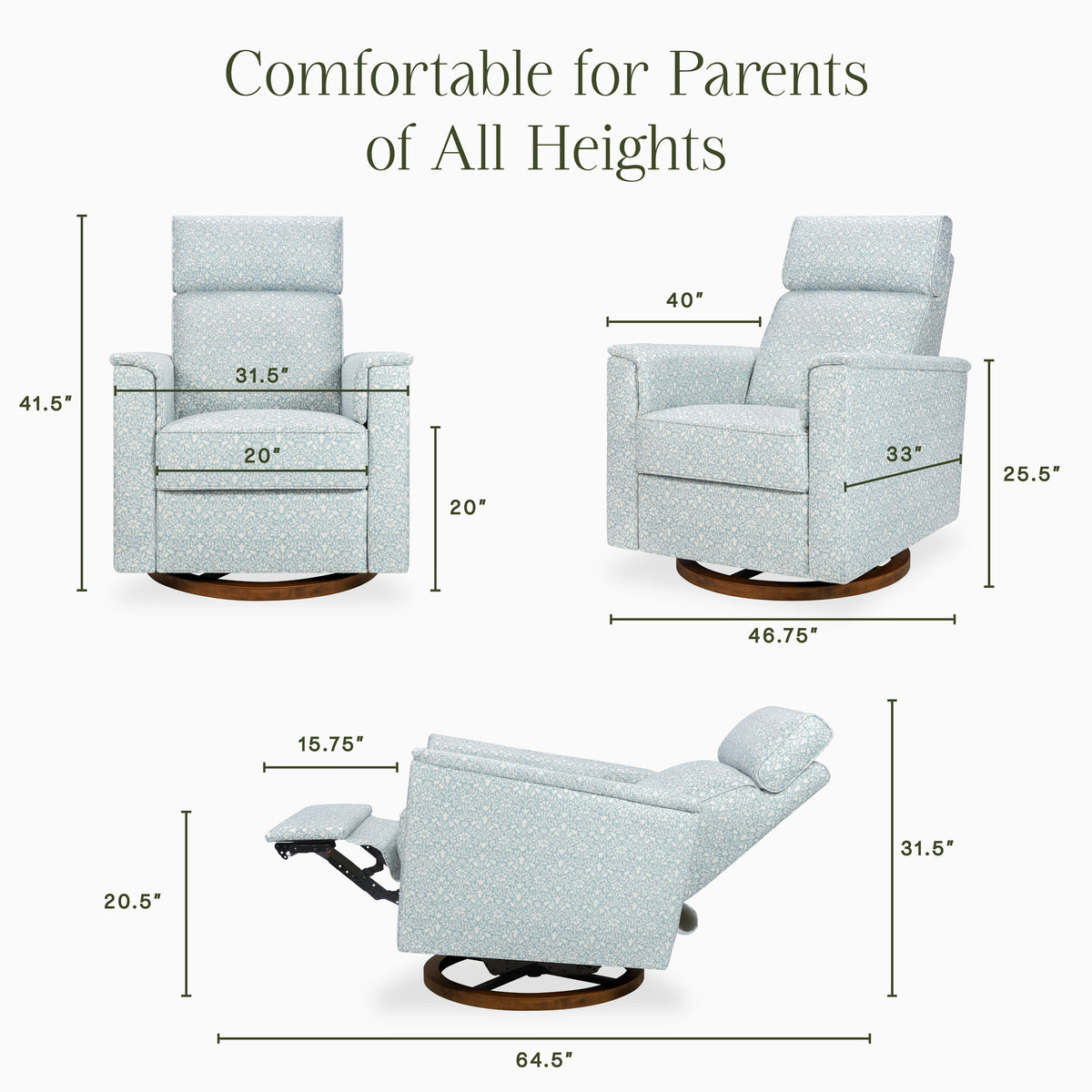 Morris & Co. x Namesake Willa Plus Power Glider Recliner w/ Power Headrest