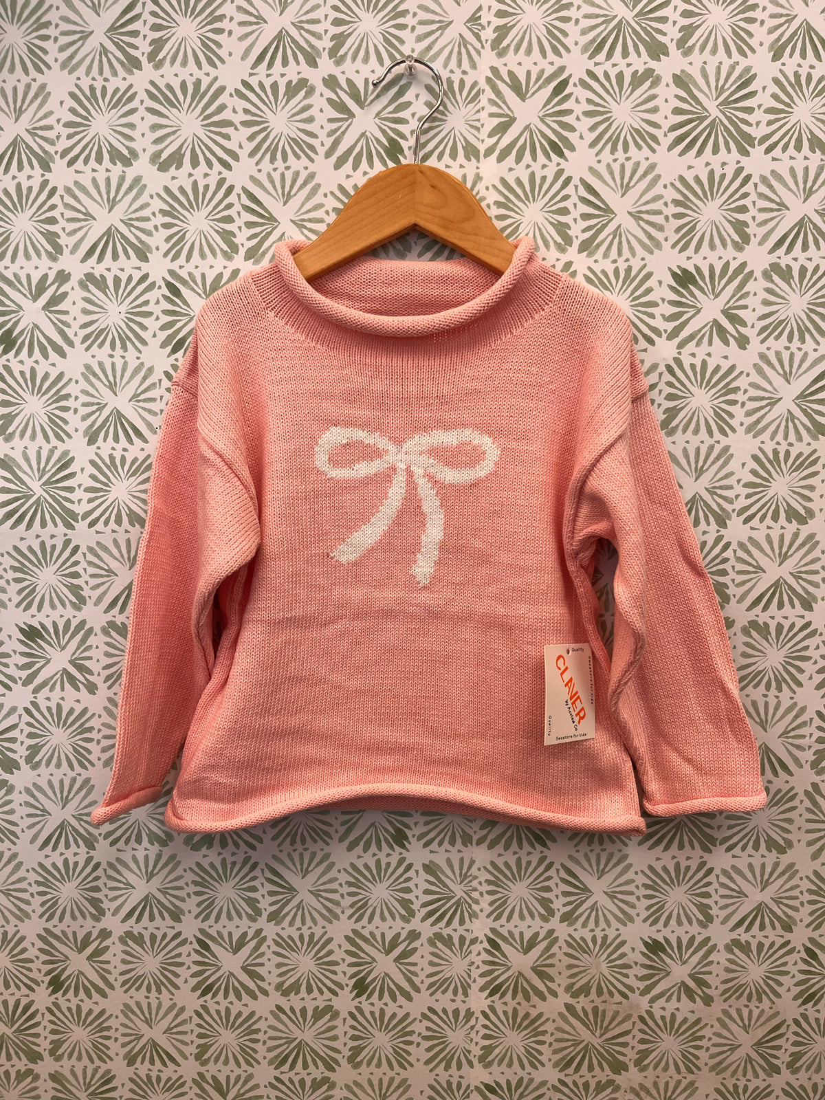 Claver Pink Bow Sweater