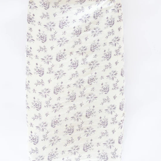 Saranoni Cotton Muslin Changing Pad Cover- Forget Me Not