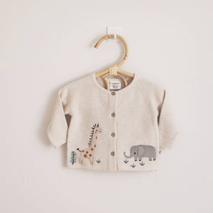 Viverano Organics - Animal Safari Embroidered Baby Cardigan Sweater (Organic)