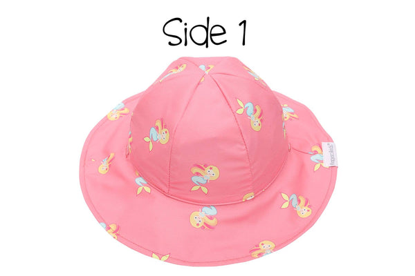 FlapJackKids - Kids UPF50+ Patterned Sun Hat - Mermaid/Seahorse