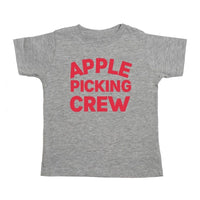 Sweet Winks  Apple Picking Crew Short Sleeve T-Shirt- Gray