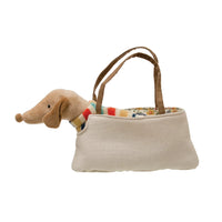 Creative Co-Op Cotton Removable Dachshund in Dog Carrier