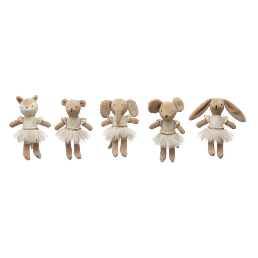 Creative Co-Op Plush Ballerina Animals