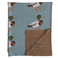 Creative Co-Op Cotton Knit Baby Blanket w/ Ducks