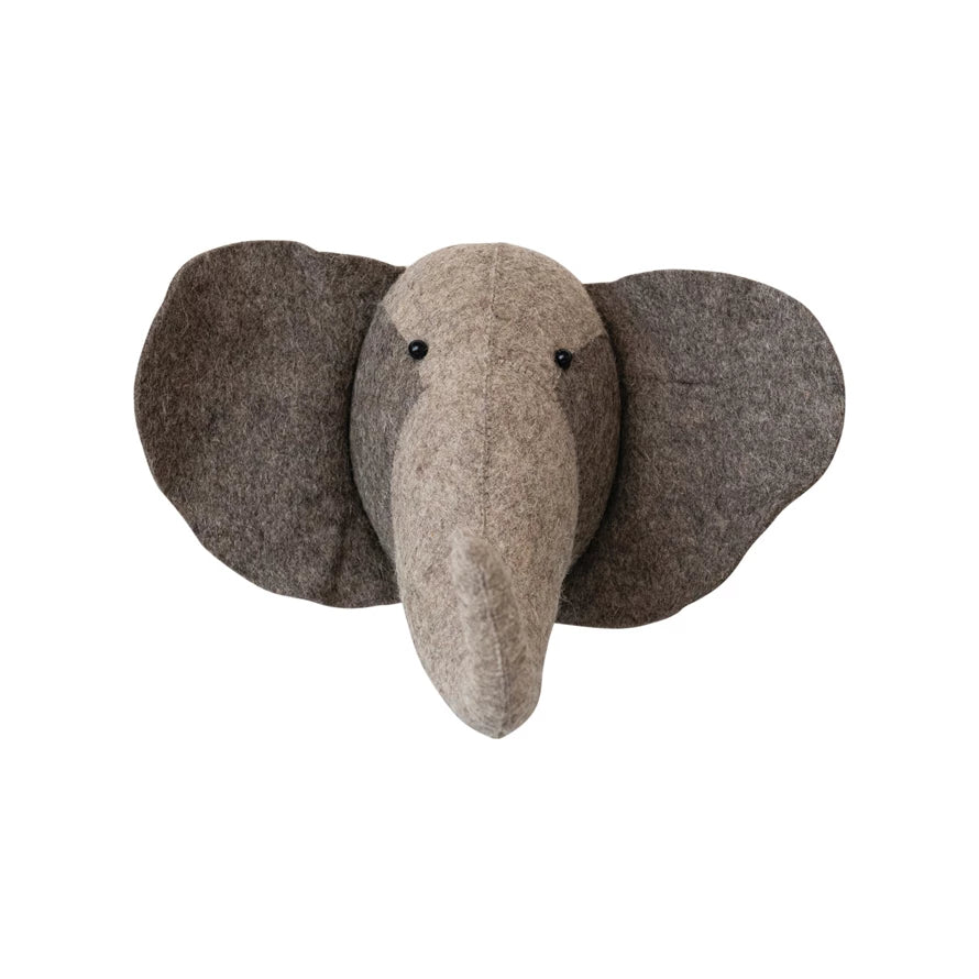 Creative Co-Op Handmade Wool Felt Elephant Head Wall Décor – Baby