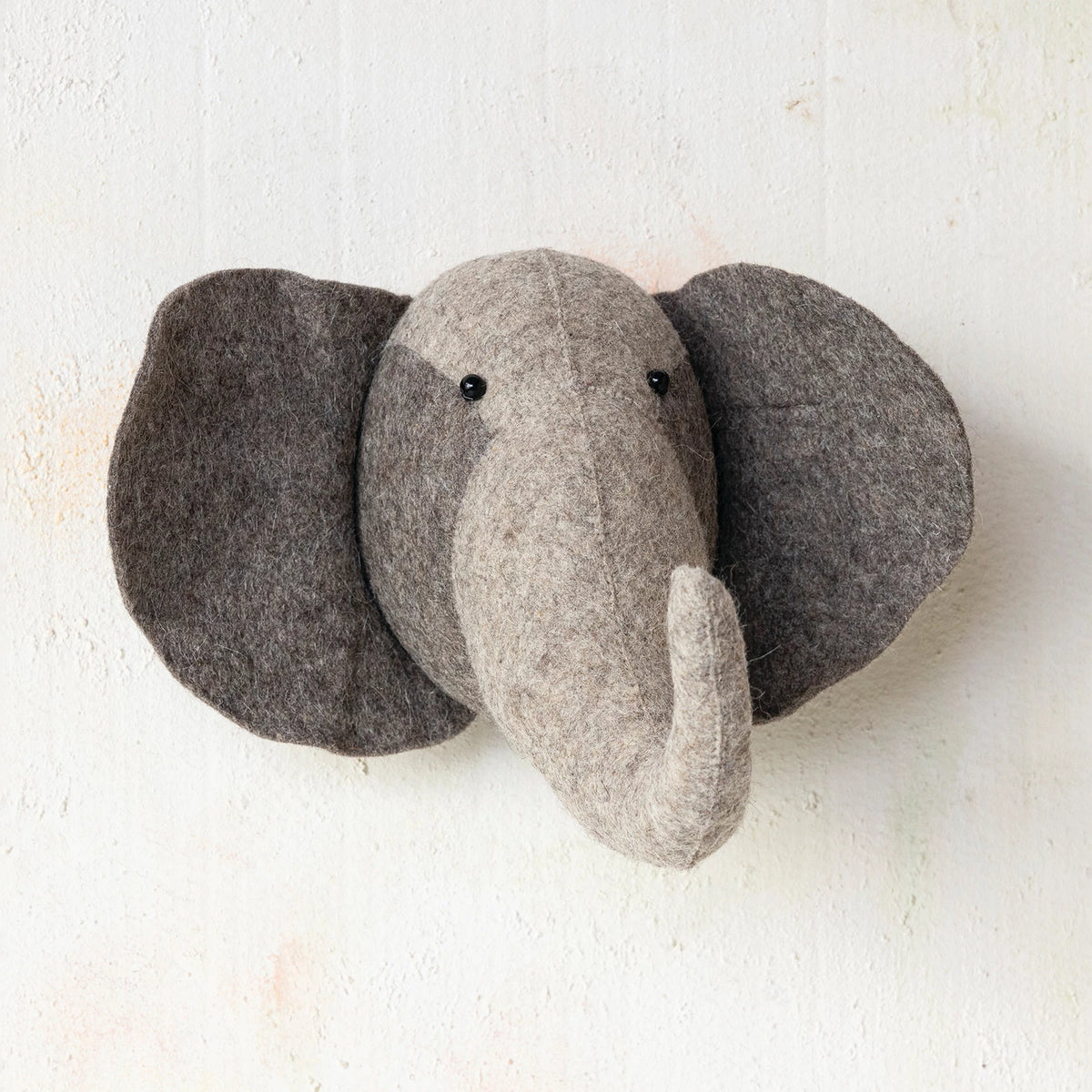 Creative Co-Op Handmade Wool Felt Elephant Head Wall Décor