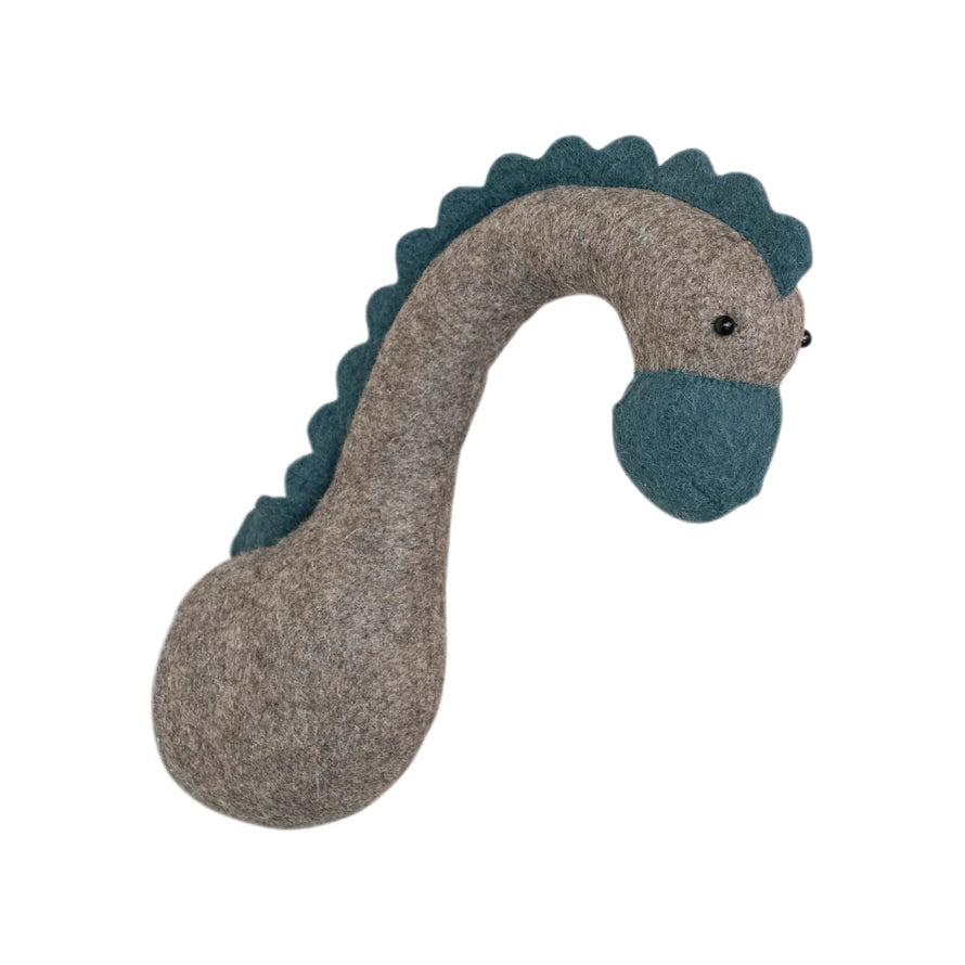 Creative Co-op Handmade Wool Felt Dinosaur Head Wall Décor