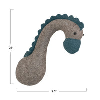 Creative Co-op Handmade Wool Felt Dinosaur Head Wall Décor