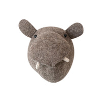 Creative Co-Op Handmade Wool Felt Hippo Head Wall Décor