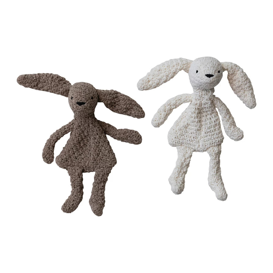 Creative Co-Op Knit Fabric Chenille Bunny Toy