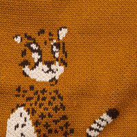 Creative Co-op Cotton Knit Baby Blanket with Cheetahs