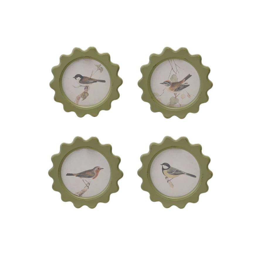 Creative Co-op Wall Décor with Vintage Reproduction Bird on Branch, 4 Styles