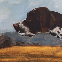 Creative Co-op Wood Framed Glass Wall Décor with Pointer Dog Image