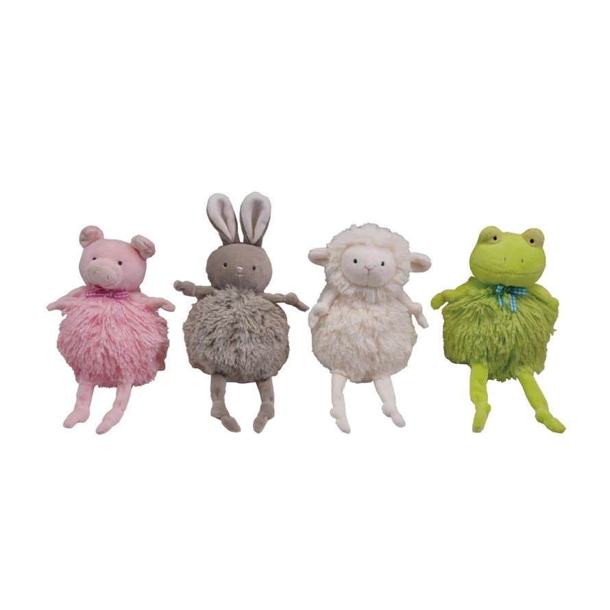 Creative Co-op Fabric Bean Bag Animal, 4 Styles