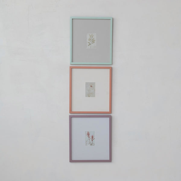 Creative Co-op Wood Framed Glass Photo Frame w/ Oversized Mat, 3 Colors