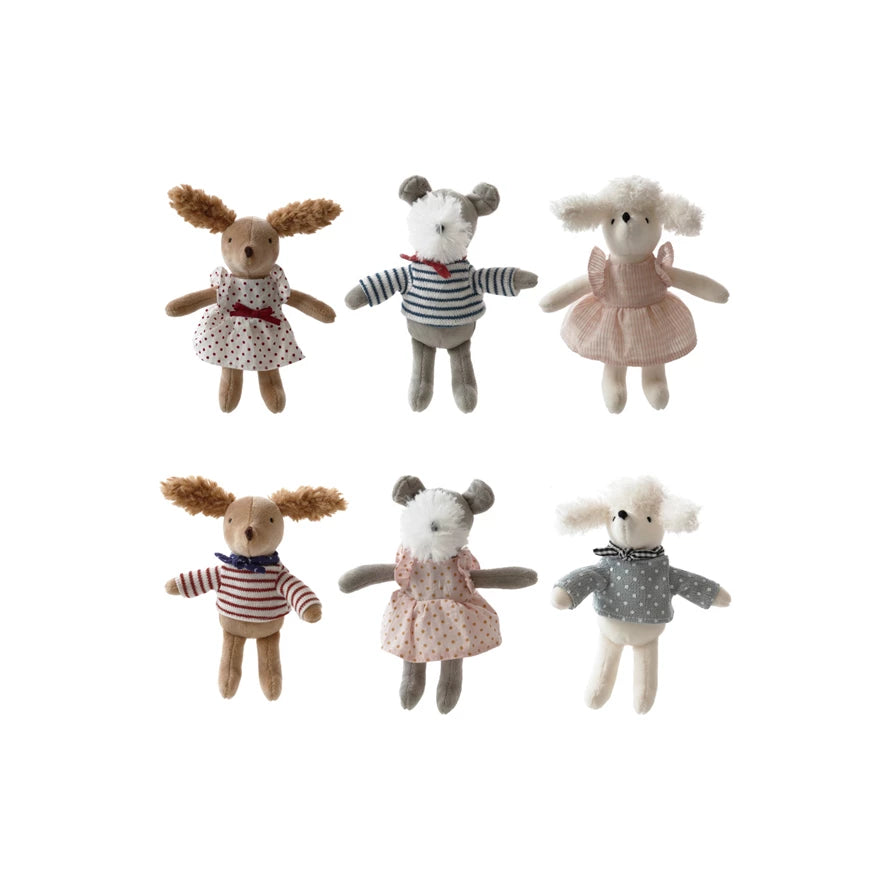 Creative Co-Op Plush Dogs in Clothes