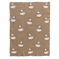 Creative Co-op Cotton Knit Baby Blanket w/ Ducklings