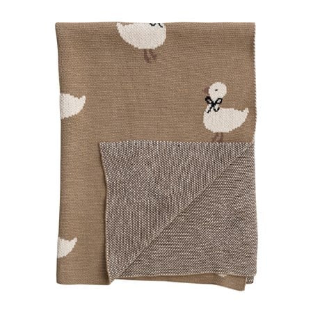 Creative Co-op Cotton Knit Baby Blanket w/ Ducklings