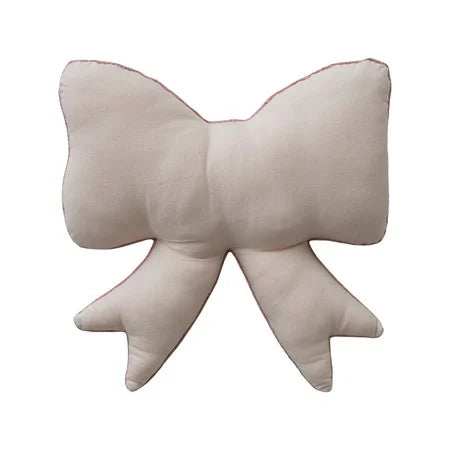 Creative Co-op 16"L x 16"H Woven Cotton Chenille Bow Shaped Pillow with Cotton Back\