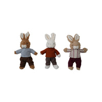 Creative Co-op Plush Bunny in Clothes, 3 Styles