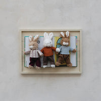 Creative Co-op Plush Bunny in Clothes, 3 Styles