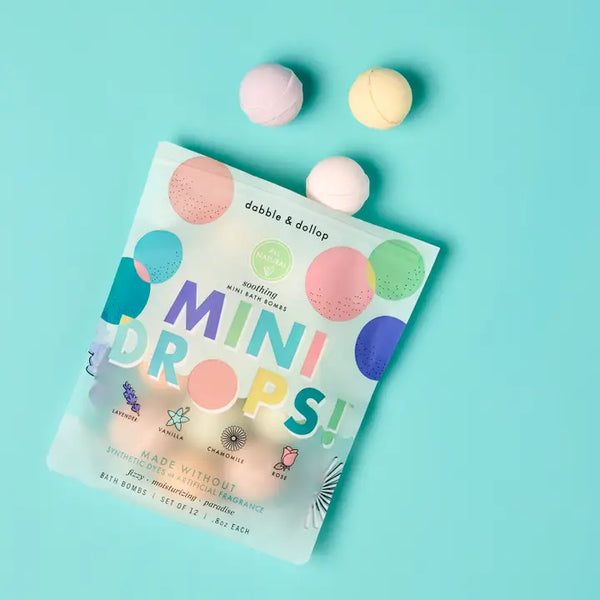 Dabble & Dollop Mini Drops Bath Bombs - All-Natural Fresh Fruit