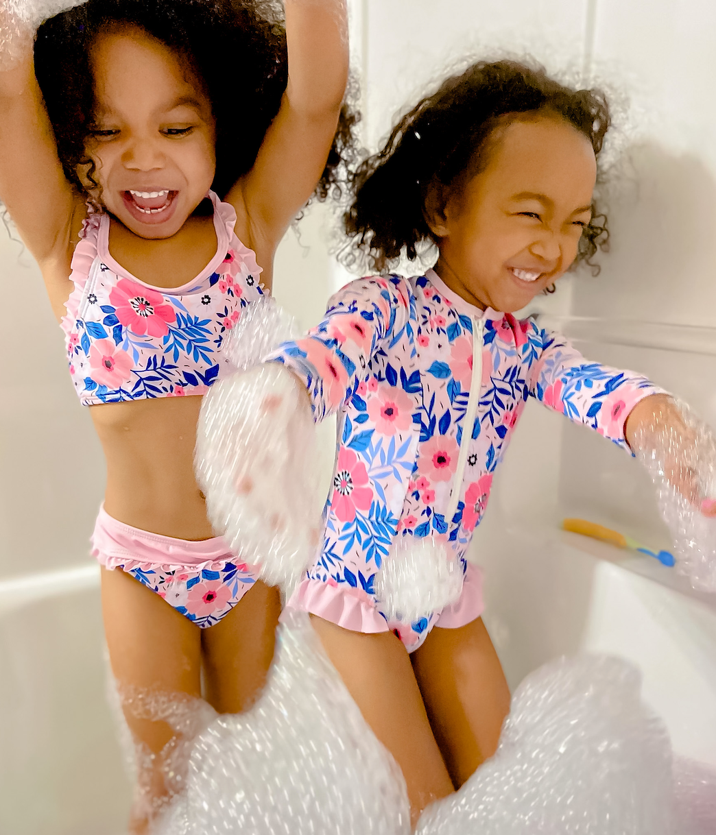Millie Loves Lily - Girls Coral May Flower Ruffle-Accent One-Piece Swim 
