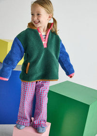 Alice & Wonder - Color Block Fleece Pullover - Pink