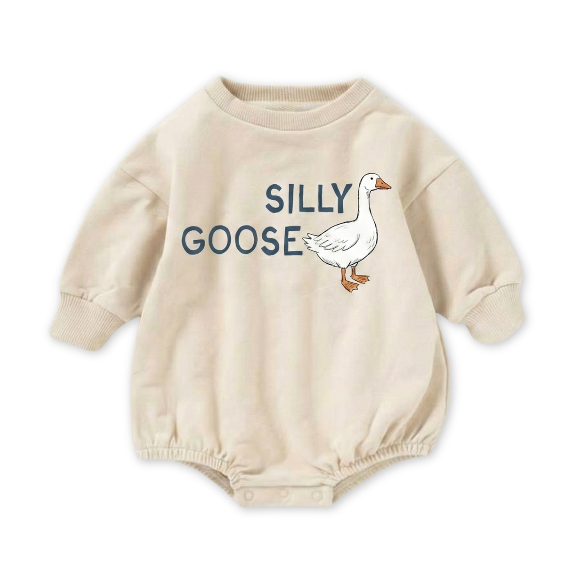 bug + bean kids - Organic Cotton French Terry Bubble Romper - Silly Goose