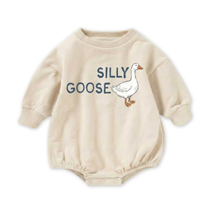 bug + bean kids - Organic Cotton French Terry Bubble Romper - Silly Goose