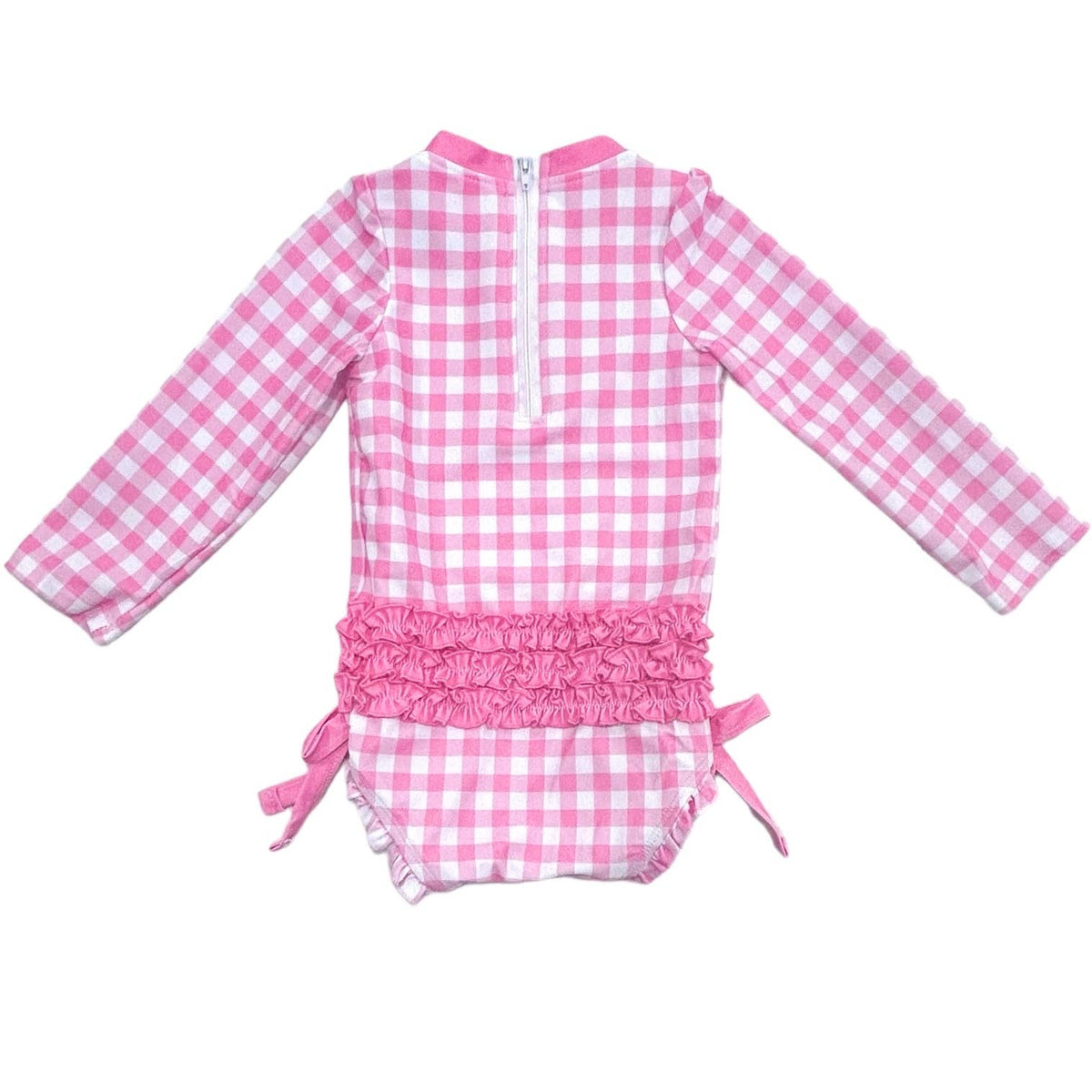 Sugar Bee Clothing - Girls One Piece Swimsuit - Pink Gingham