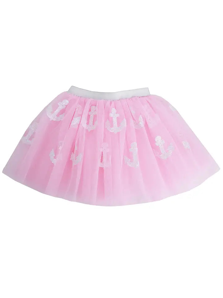 Sparkle Sisters Pink Tutu with White Sparkle Anchors