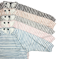 Calla & Friends - The Grayson Long Sleeve Bib - Brush Stripes