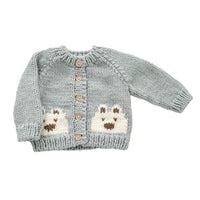 The Blueberry Hill Bear Cardigan-Bowie Grey