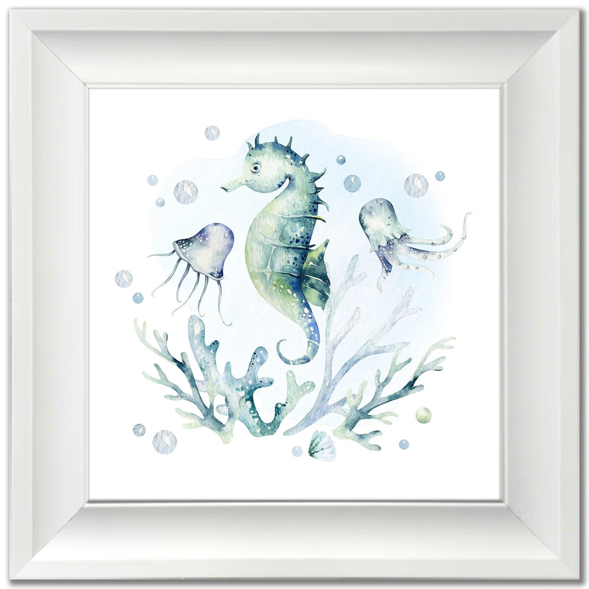 Streamlineart Seahorses Framed Print